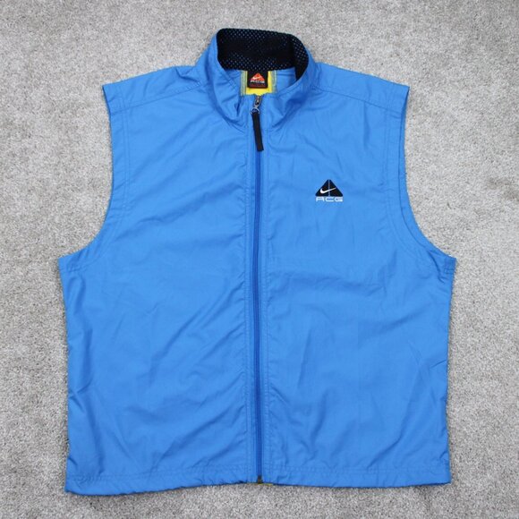 Vintage Nike ACG Vest Adult Large Blue Packable Tactical Windbreaker Jacket Coat - Picture 1 of 15